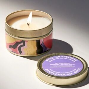 NWT Urban Outfitters Artist Print Tin Scented Candle (Pink Grapefruit)